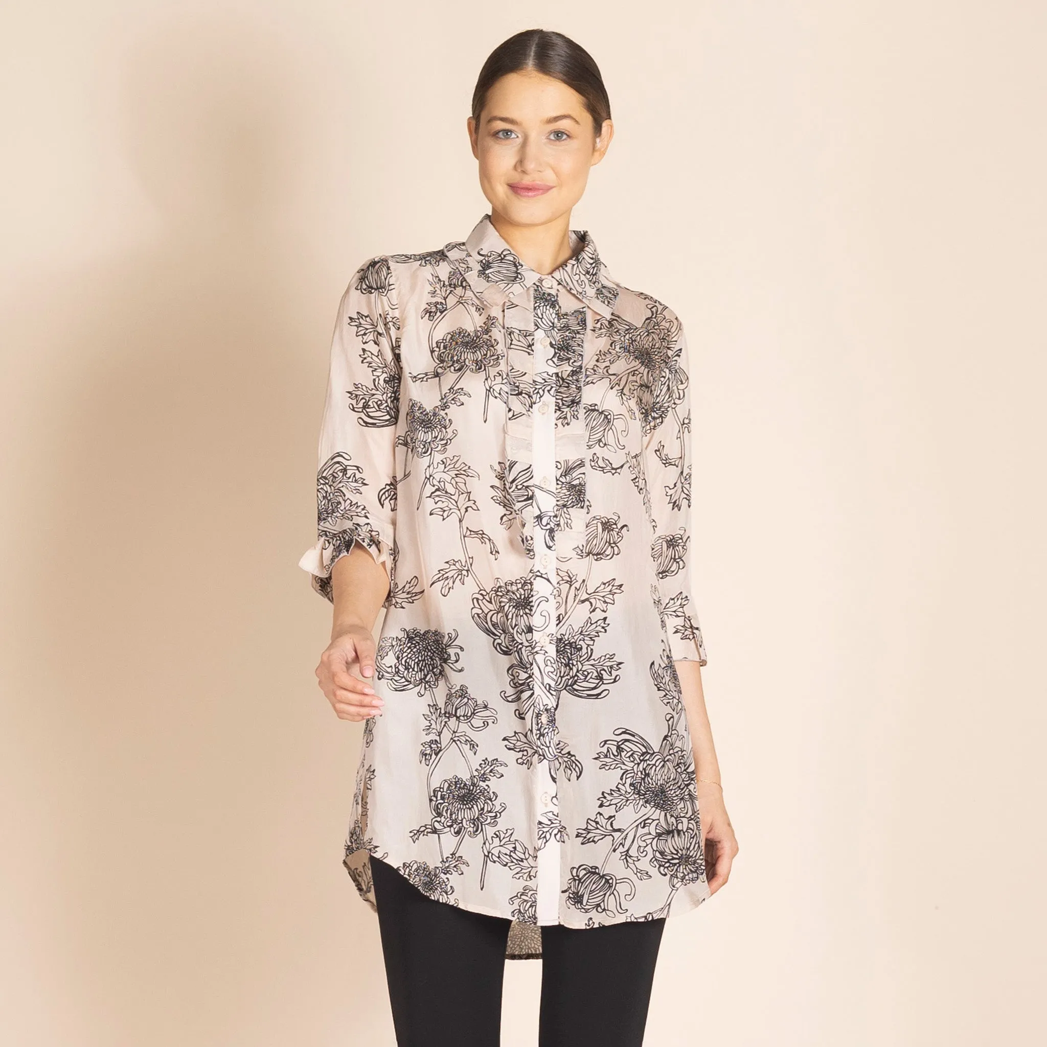 silk fillagree long habi austin shirt