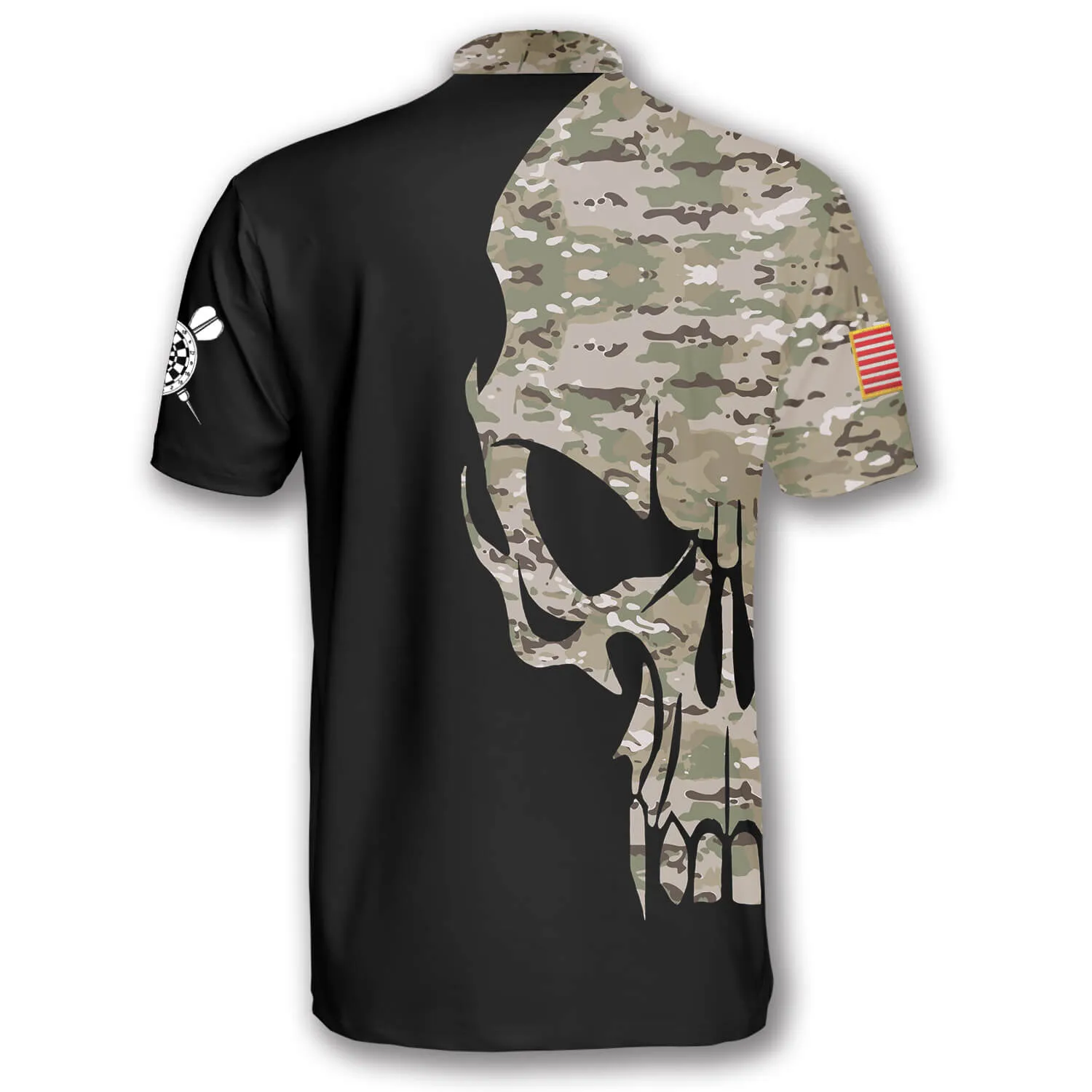 Skull Camouflage Custom Darts Jerseys for Men, Perfect Gift for Dart Team, Personalized Dart Shirt