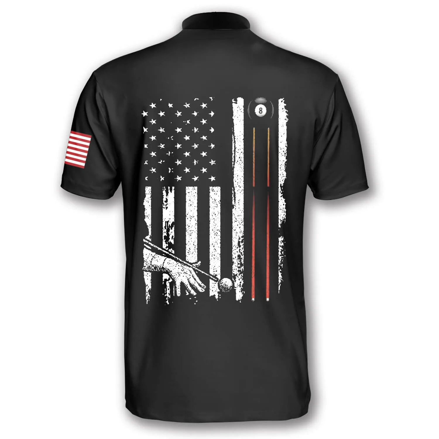 Skull Flag In Black Custom Billiard Jerseys for Men, Idea Shirt for Billiard Player, Skull Shirt