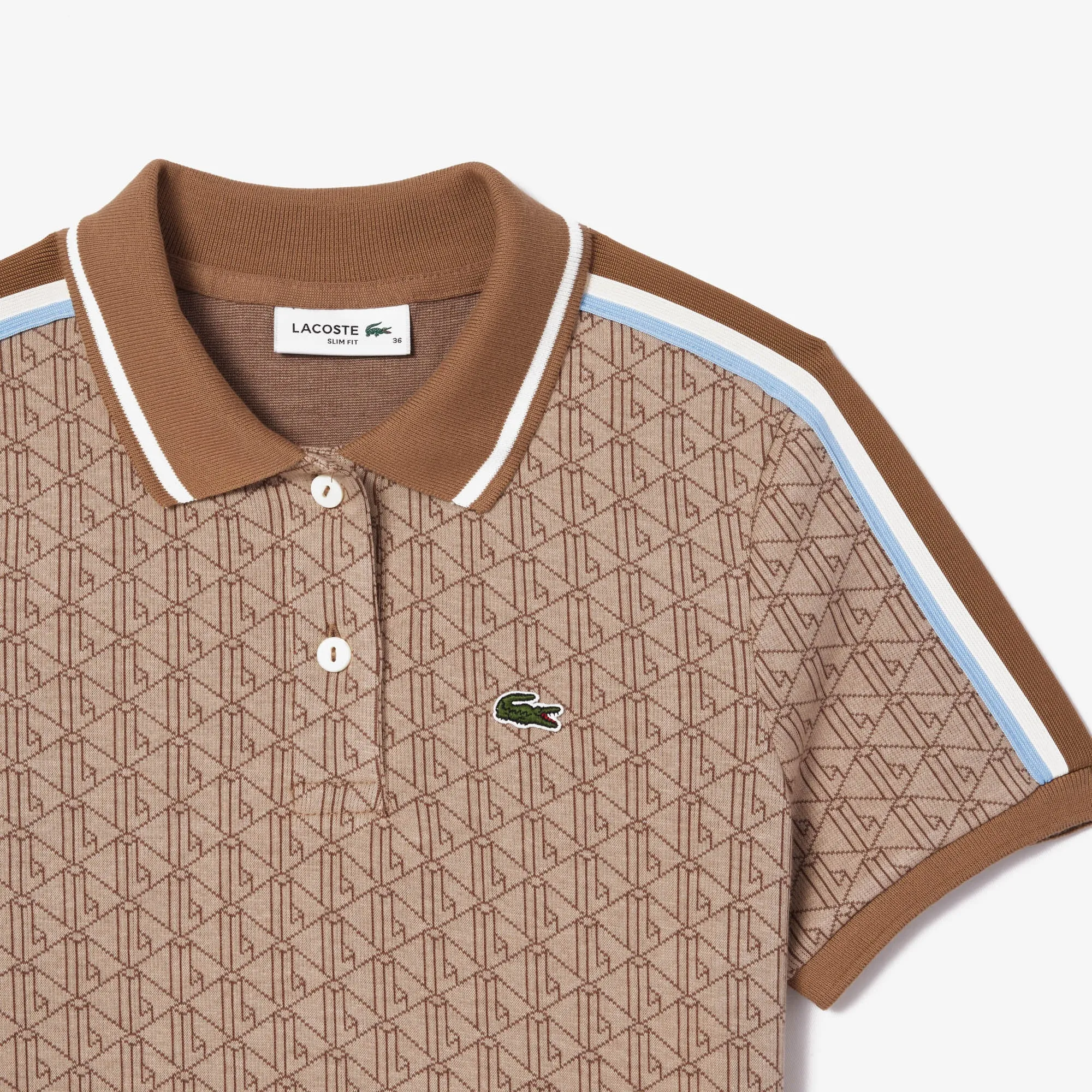 Slim Fit Lacoste Monogram Jacquard Polo Shirt