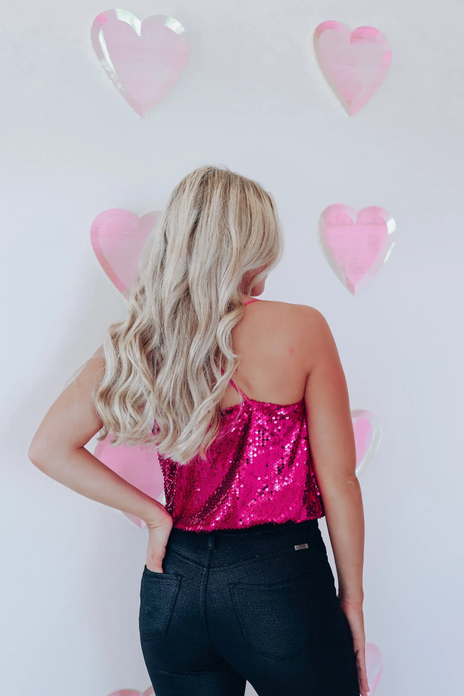 Stand Alone Sequin Bodysuit - Pink