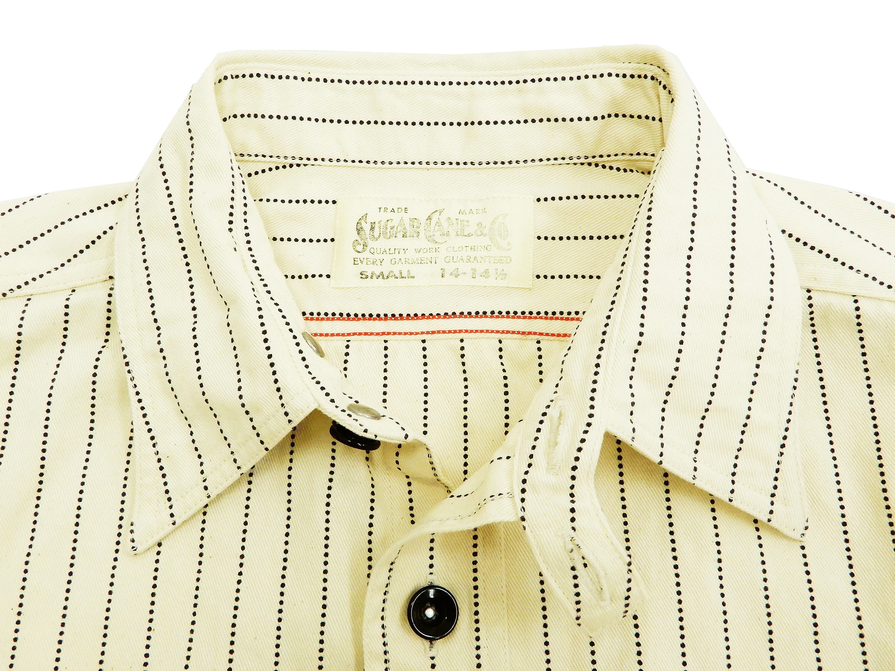 Sugar Cane Men's Ecru Colour Wabash Stripe Work Shirt Long Sleeve Shirt SC27076