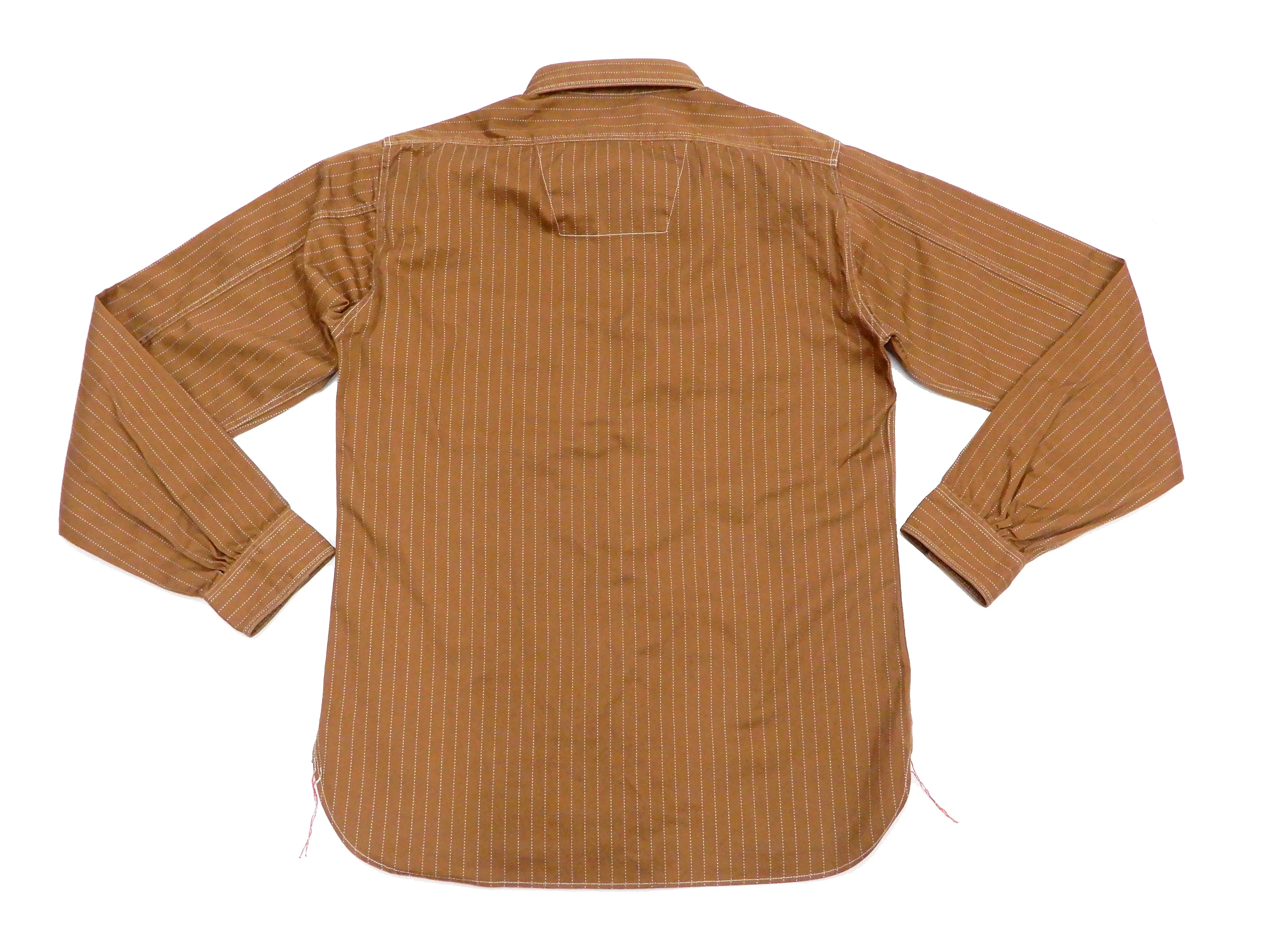 Sugar Cane Shirt Men's Brown Color Wabash Stripe Long Sleeve Work Shirt SC28516