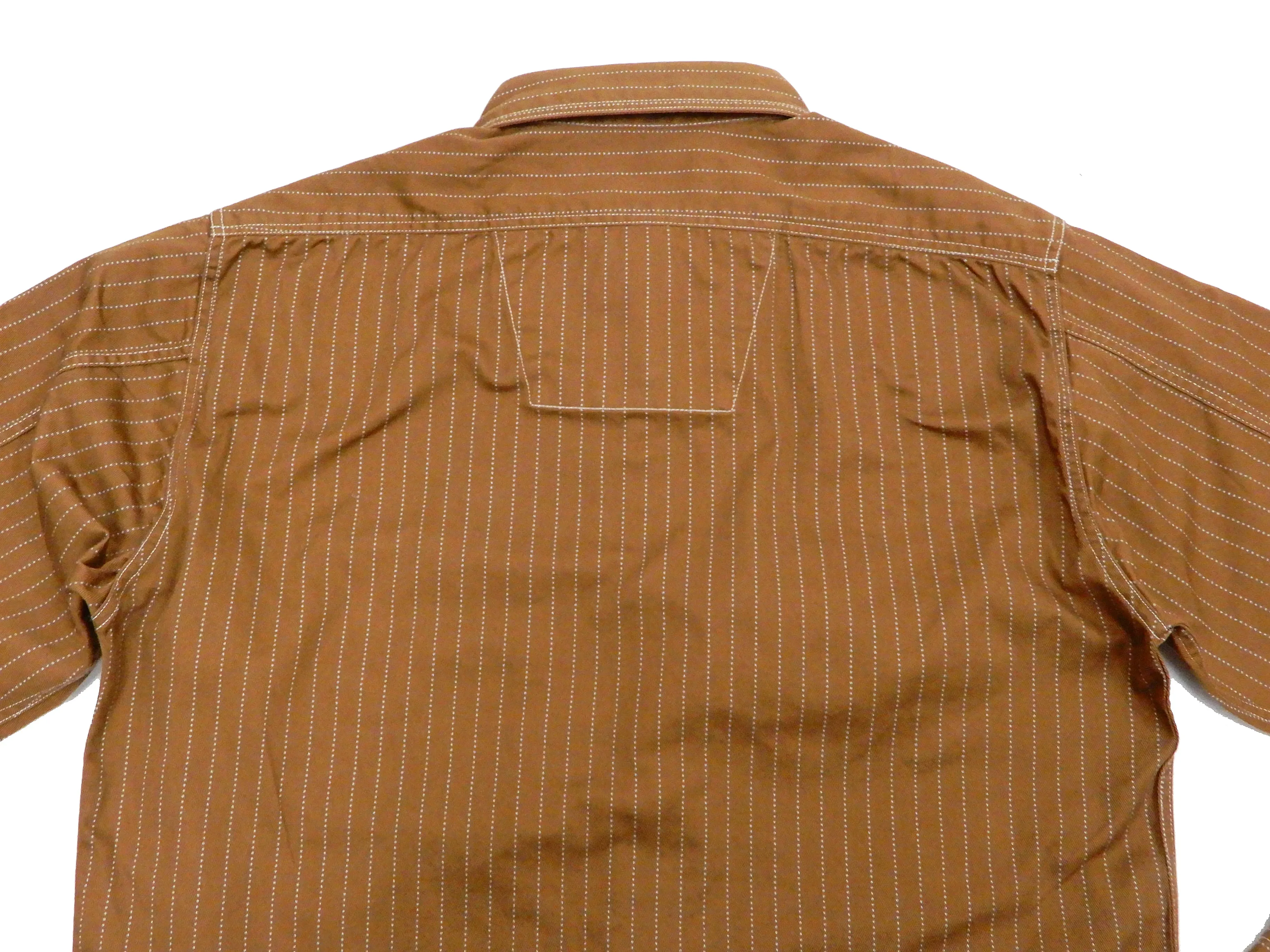 Sugar Cane Shirt Men's Brown Color Wabash Stripe Long Sleeve Work Shirt SC28516