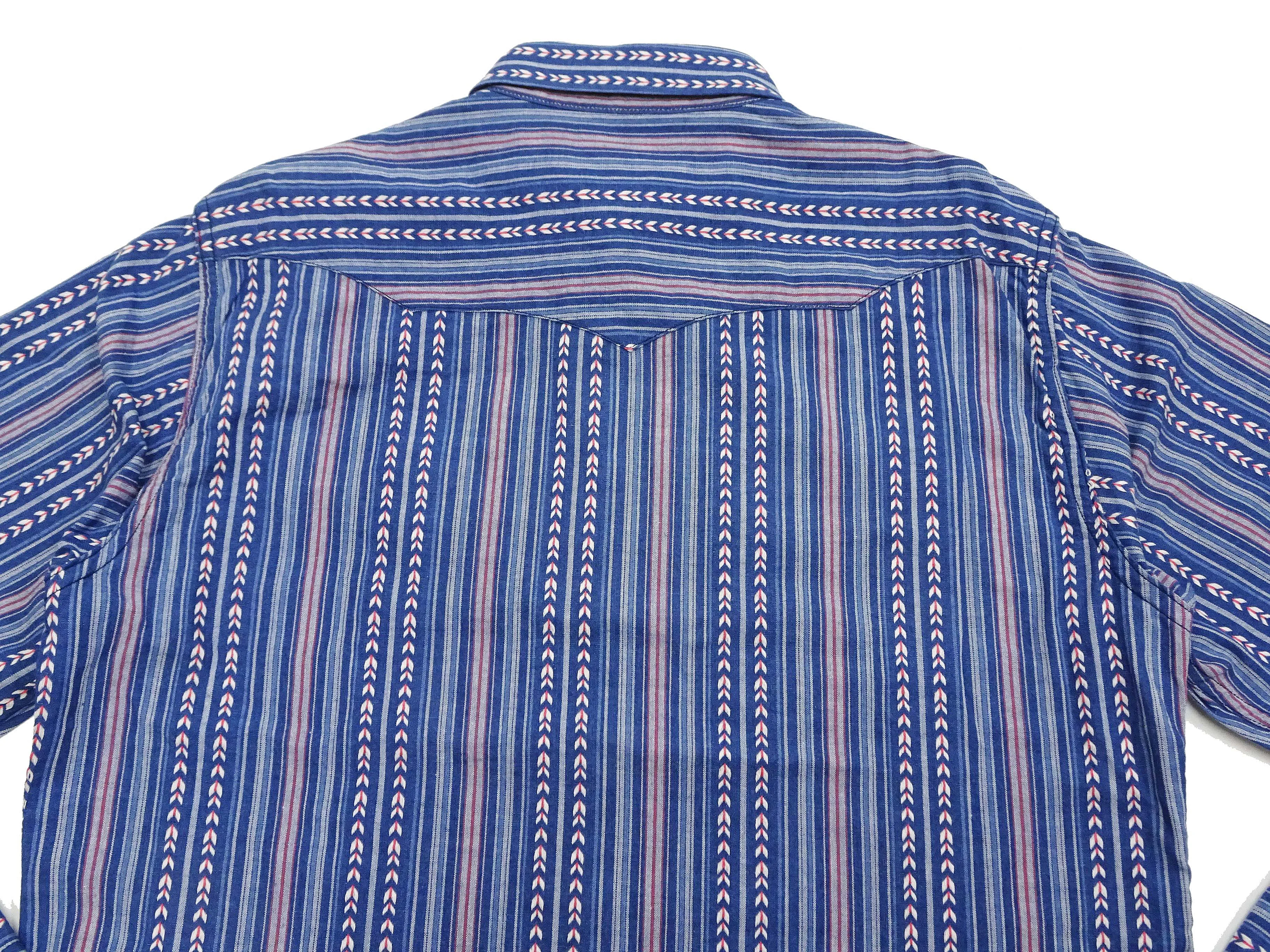 Sugar Cane Western Shirt Men's Long Sleeve Vertical Multi Striped Serape Shirt SC28998 125/Blue