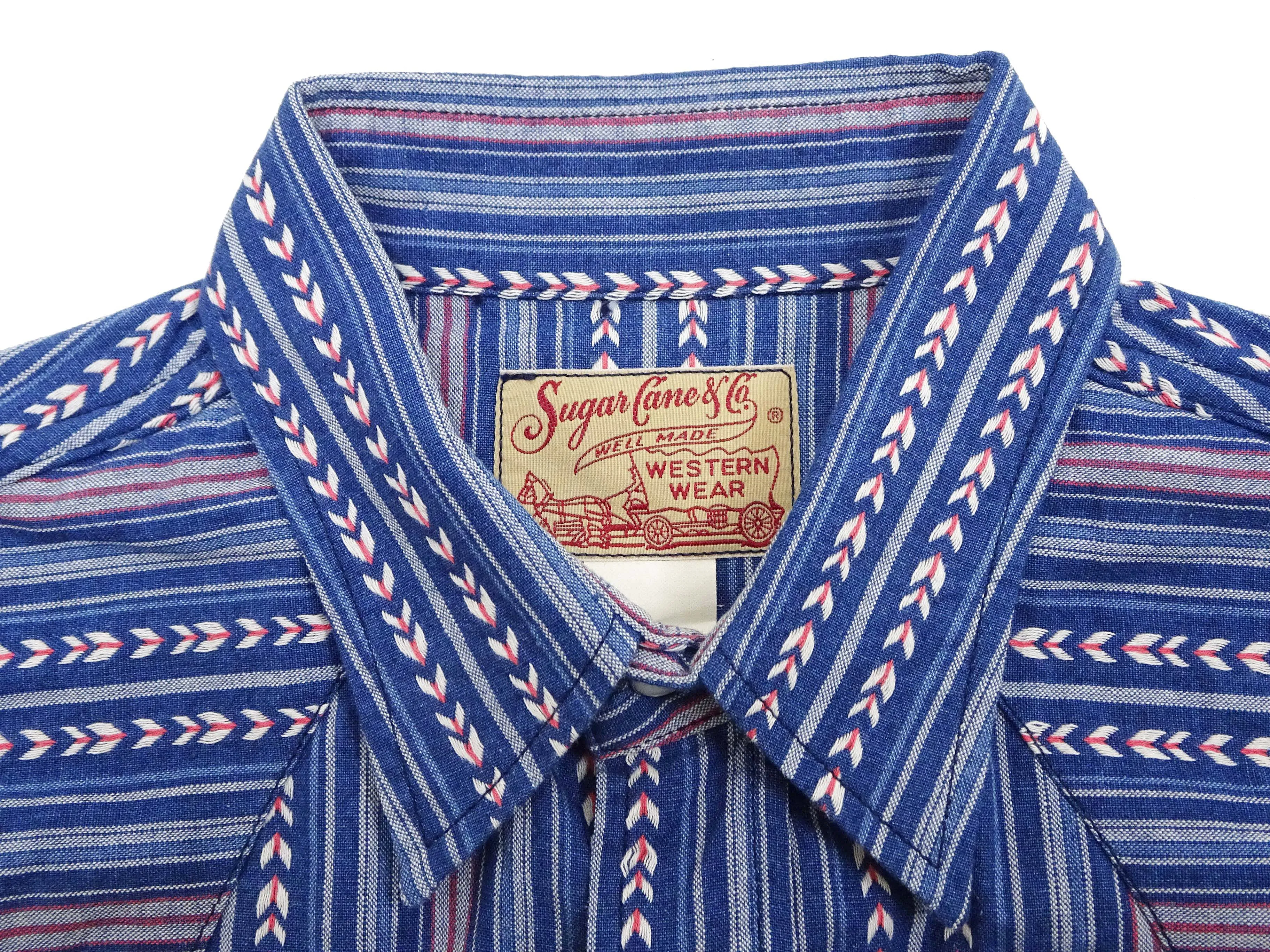 Sugar Cane Western Shirt Men's Long Sleeve Vertical Multi Striped Serape Shirt SC28998 125/Blue