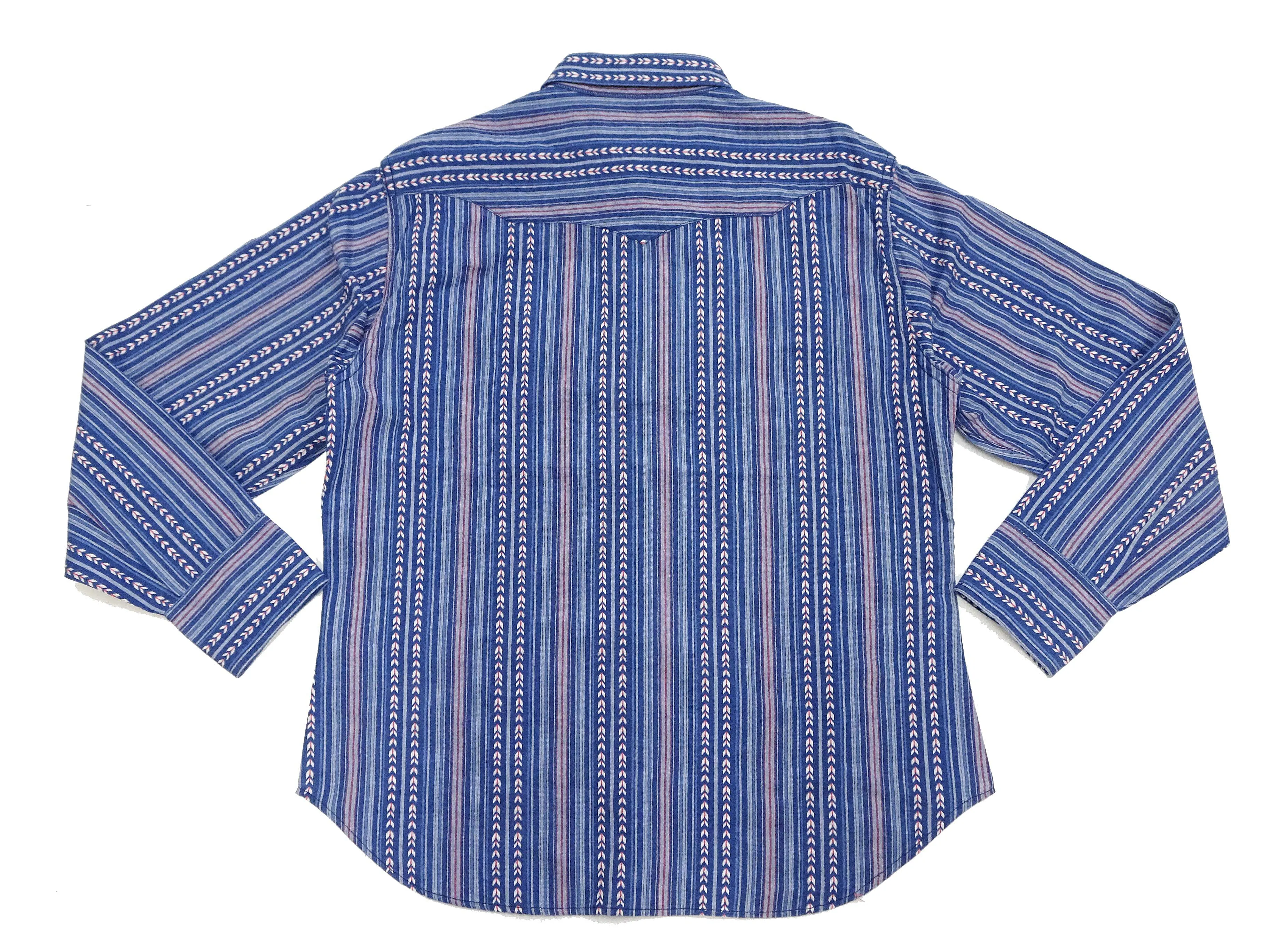 Sugar Cane Western Shirt Men's Long Sleeve Vertical Multi Striped Serape Shirt SC28998 125/Blue