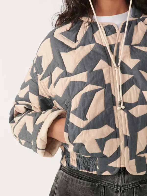 Trendy Loose Winter Print Quilted Coat