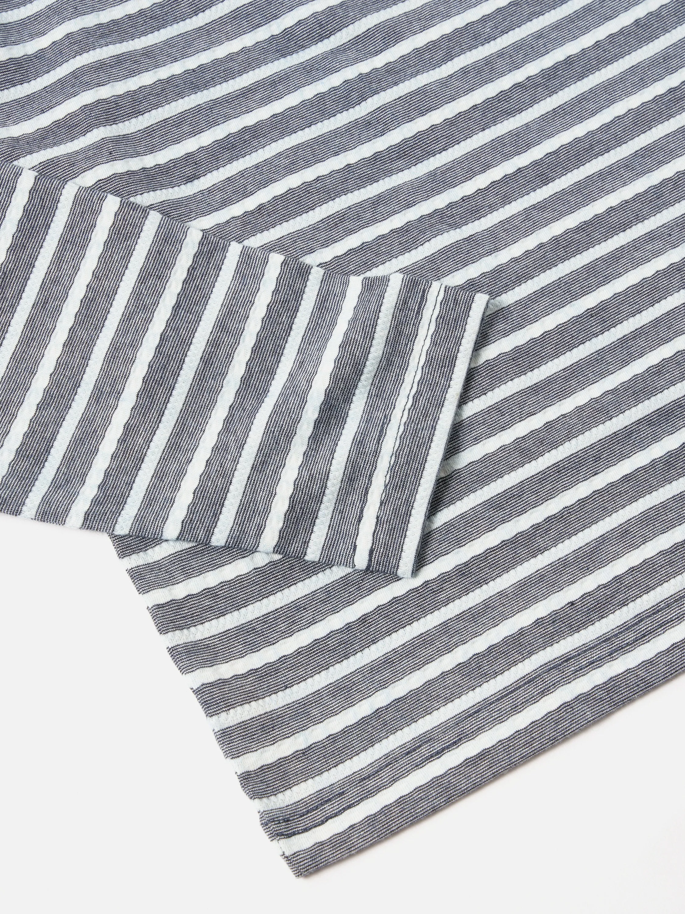 Universal Works L/S Pocket Tee in Indigo Textured Knit Stripe