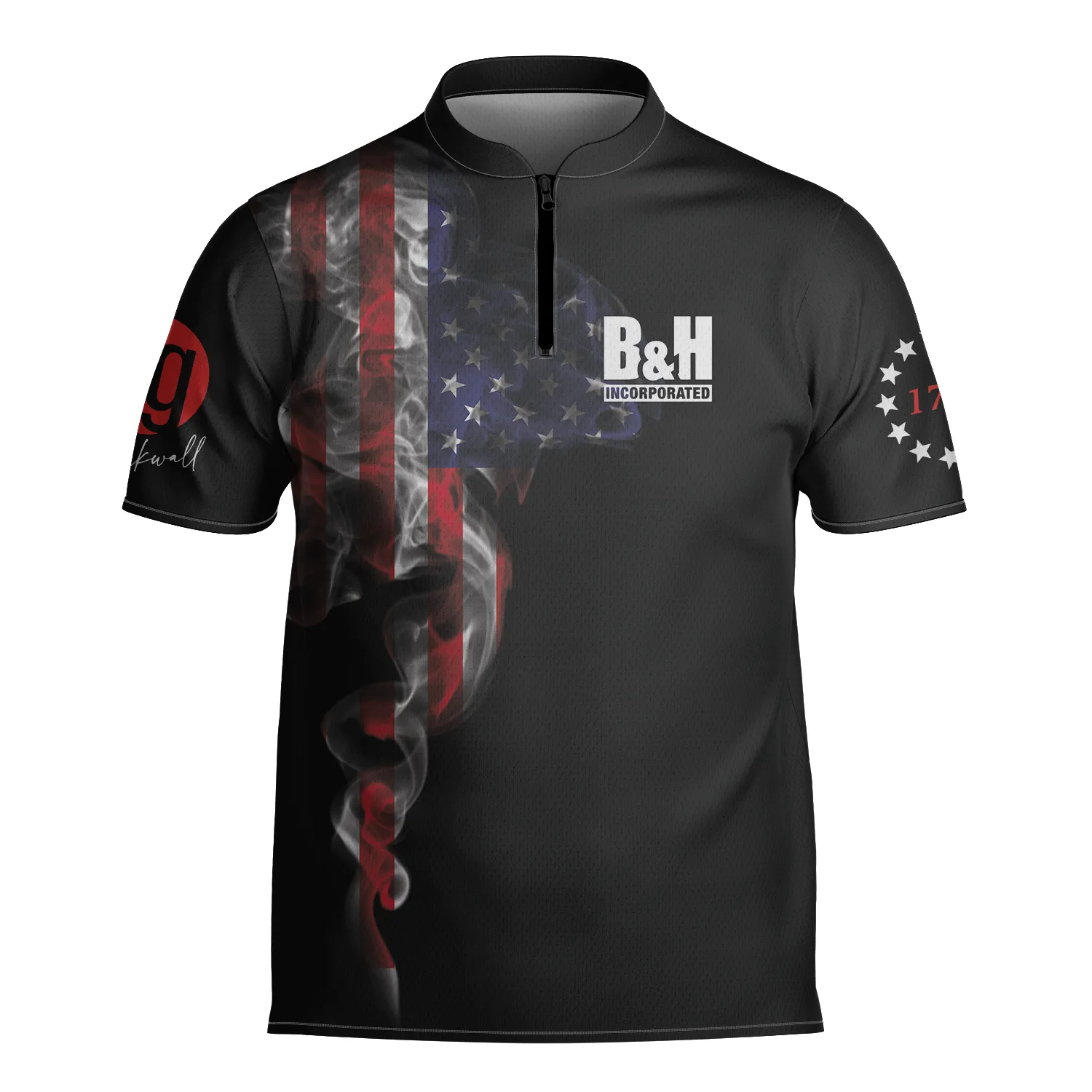 Us Flag Logo Custom Smoke Custom Bowling Jerseys for Men, Uniform Shirt for Bowling Team, Bowler