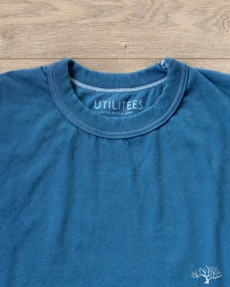 UTIL-PIND - 5.5oz Loopwheel Crew Neck T-Shirt - Pure Indigo