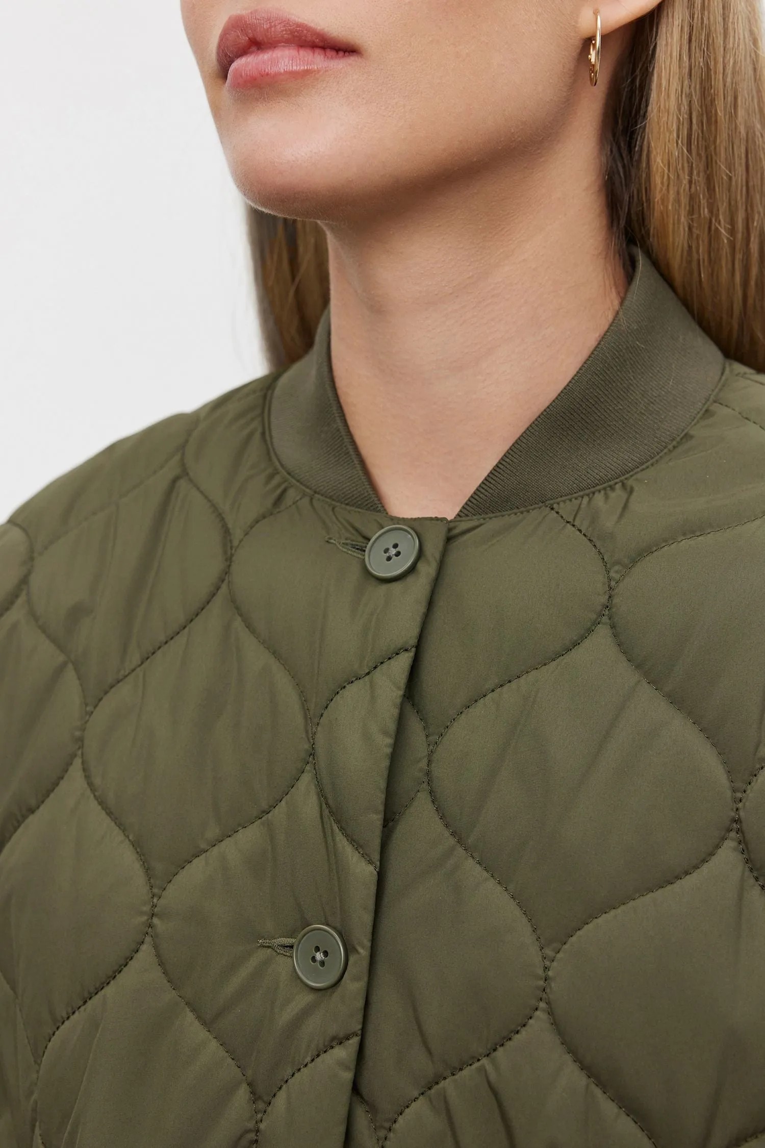 VELVET - CARIE QUILTED JACKET ARMY GREEN