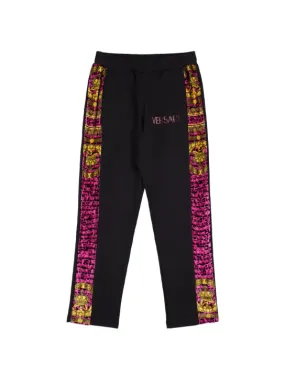 Versace   Embroidered logo cotton sweatpants 