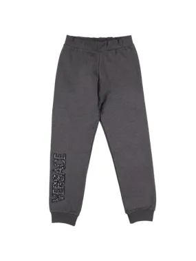 Versace   Embroidered logo cotton sweatpants 