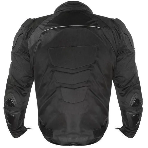 Xelement CF751 Black Tri-Tex Mesh Motorcycle Sport Jacket For Men with X Armor Protection - Premium Lightweight Breathable Textile Biker Coat